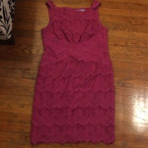 ANTONIO MELANI Fuchsia Lace Dress